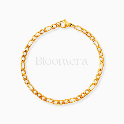 Figaro Chain 18K Gold Plated Stainless Steel Bracelet