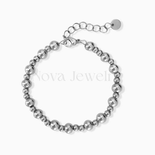 Round Ball Silver Stainless Steel Bracelet