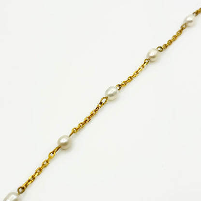 Pearl Chain 18K Gold Plated Stainless Steel Bracelet